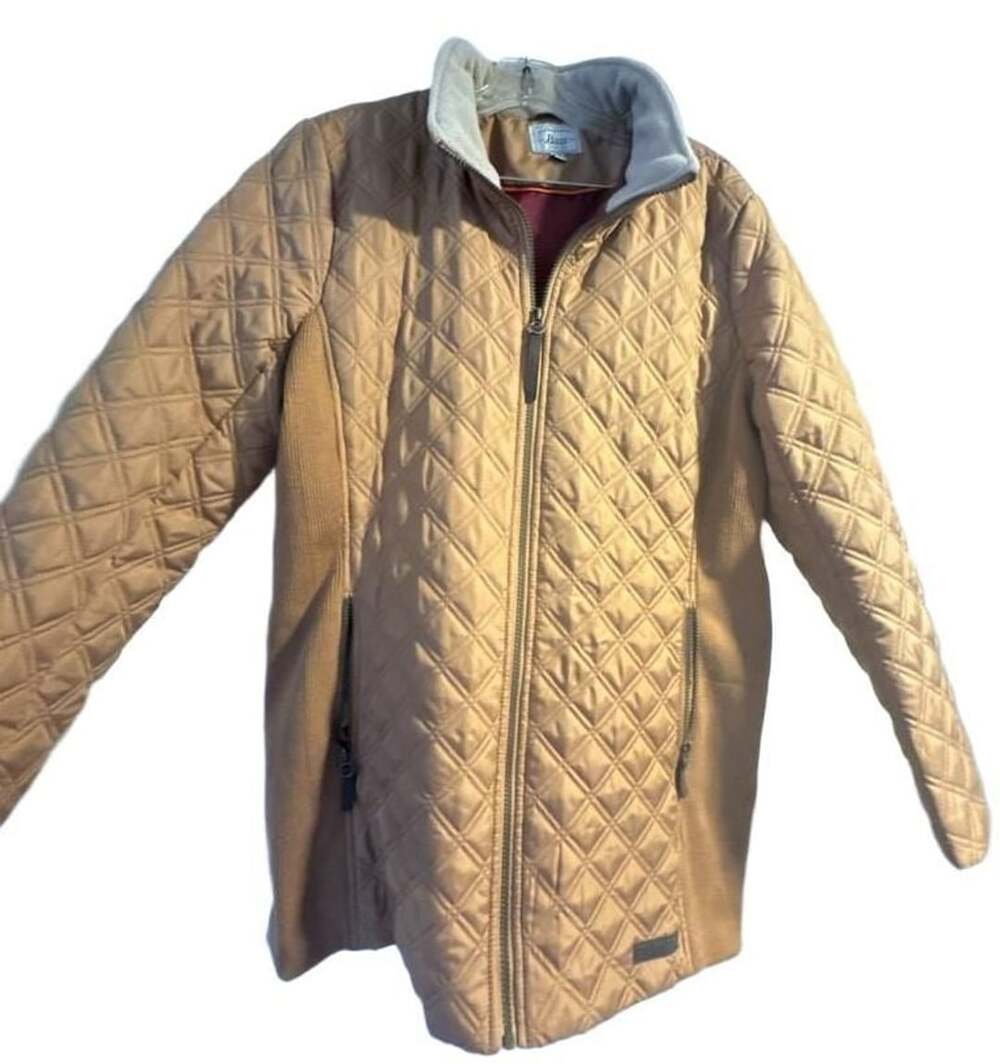 G.H. Bass & Co. Women's Copper Quilted Jacket Full Zip Fleece Lined Size PXL